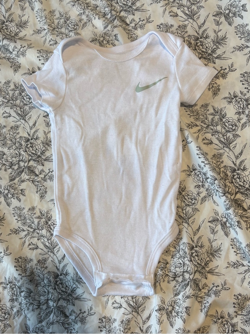 Nike White Baby One-Piece Bodysuit with Mint Swoosh